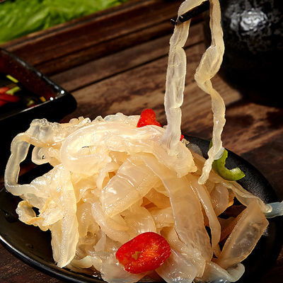 連云港即食海蜇絲200g包郵 海蜇皮即食涼拌菜袋裝特級(jí)蟄絲海蜇頭